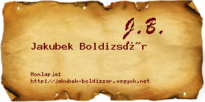 Jakubek Boldizsár névjegykártya